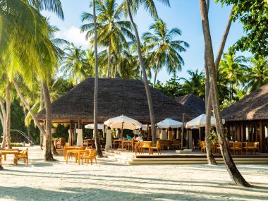 Asya, Maldivler 'deki büfe restoranı. Yüksek kalite fotoğraf