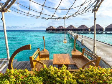 Asya, Maldivler 'deki sahil beldesi. Yüksek kalite fotoğraf