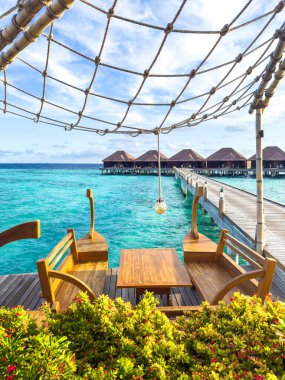 Asya, Maldivler 'deki sahil beldesi. Yüksek kalite fotoğraf