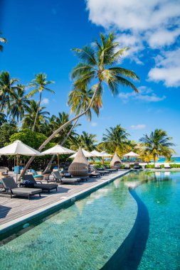 Asya, Maldivler 'deki sahil beldesi. Yüksek kalite fotoğraf