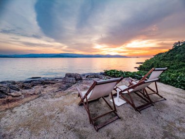 Kuzey Samui yarımadası, Koh Samui, Tayland, Güney Doğu Asya 'da sahil villaları manzaralı.