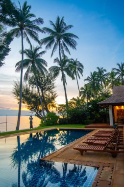 Güney Samui, Koh Samui, Tayland, Güney Doğu Asya 'daki yazlık villaları görüyor.