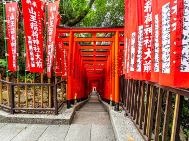 Nagatacho, Chiyoda, Tokyo, Japonya 'daki Hie Shinto türbesi. Yüksek kalite fotoğraf