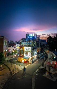 Toshima, Tokyo, Japonya 'daki Shiinamachi İstasyonu ikonik restoranı. Yüksek kalite fotoğraf
