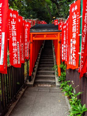 Nagatacho, Chiyoda, Tokyo, Japonya 'daki Hie Shinto türbesi. Yüksek kalite fotoğraf