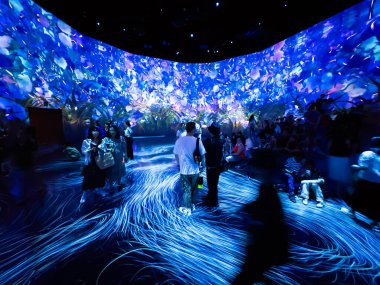 Tokyo, Japonya 'da ışık tesisi ve aydınlatma. Yüksek kalite fotoğraf