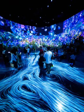 Tokyo, Japonya 'da ışık tesisi ve aydınlatma. Yüksek kalite fotoğraf