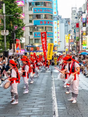 Shinjuku sokak festivali Temmuz, Tokyo, Japonya. Yüksek kalite fotoğraf