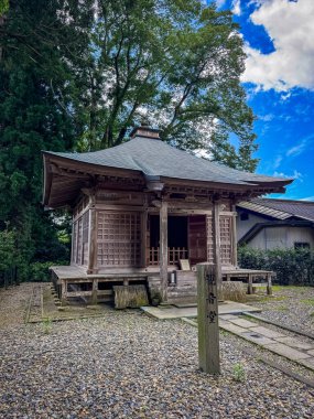 Hiraizumi 'deki Chuson-ji tapınağı, Nishiiwai Bölgesi, Iwate, Japonya. Yüksek kalite fotoğraf