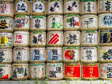 Shibuya, Tokyo, Japonya 'daki Yoyogi parkındaki Meiji türbesi. Yüksek kalite fotoğraf