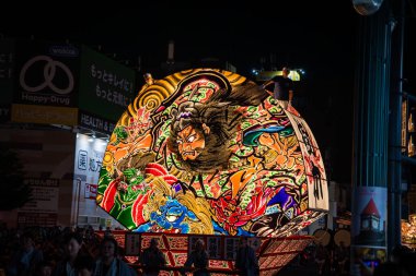 Hirosaki, Aomori, Japonya 'da Nebuta festivali. Yüksek kalite fotoğraf