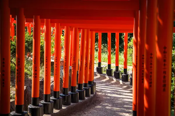 Ushigatacho, Tsugaru, Aomori, Japonya 'daki Takayama Inari Tapınağı. Yüksek kalite fotoğraf