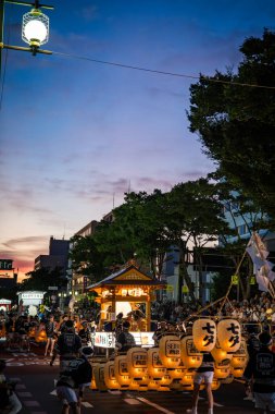 Akita kanto festivali, Ağustos 2024, Japonya. Yüksek kalite fotoğraf