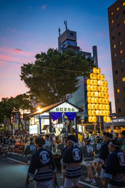 Akita kanto festivali, Ağustos 2024, Japonya. Yüksek kalite fotoğraf