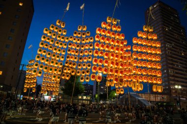 Akita kanto festivali, Ağustos 2024, Japonya. Yüksek kalite fotoğraf