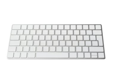 izole beyaz zemin üzerine beyaz bilgisayar klavye