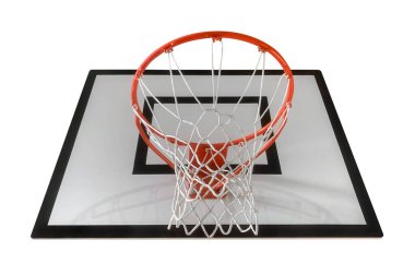 basketball backboard with hoop isolated on a white background