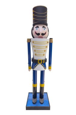 Yeni yıl oyuncağı Fındıkkıran beyaz arka planda izole edilmiş