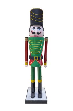 Yeni yıl oyuncağı Fındıkkıran beyaz arka planda izole edilmiş