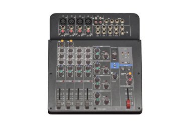 müzik sesi DJ karıştırıcısı beyaz arkaplanda izole