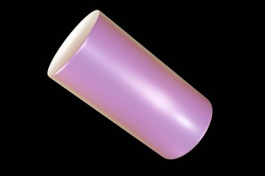 Holografik 3D şekil. İnci renkli silindir. Geometrik şekil. Geometrik ilkel. 3d oluşturma.