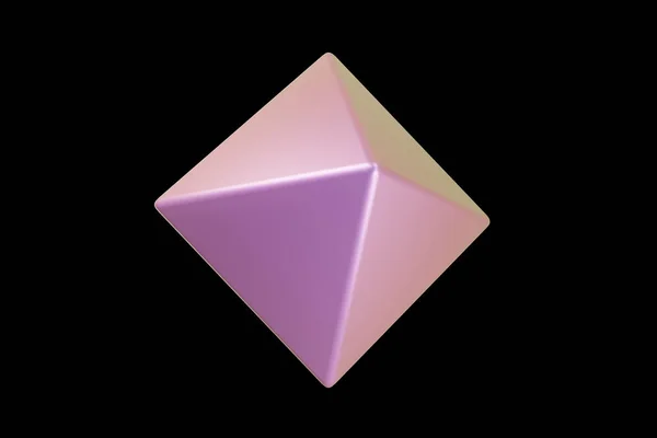 Holograficzny Kształt Ośmiościan Kolorze Perłowym Geometryczny Kształt Geometryczny Prymitywny Renderowanie — Zdjęcie stockowe