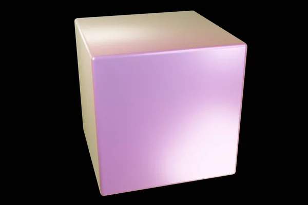 Holograficzny Kształt Kostka Koloru Perłowego Geometryczny Kształt Geometryczny Prymitywny Renderowanie — Zdjęcie stockowe