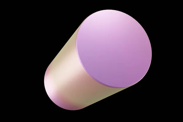 Holographic Shape Pearl Colored Cylinder Geometric Shape Geometric Primitive Rendering — Stock Photo, Image