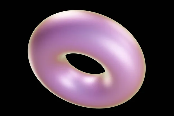 Ολογραφικό Σχήμα Χρώμα Μαργαριταριού Torus Γεωμετρικό Σχήμα Γεωμετρική Πρωτόγονη Απόδοση — Φωτογραφία Αρχείου