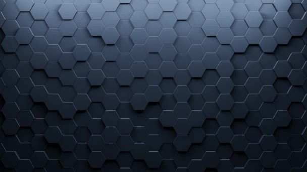 Donkerblauwe Zeshoekige Achtergrond Abstract Geometrische Achtergrond Loop Animatie Moderne Geometrische — Stockvideo