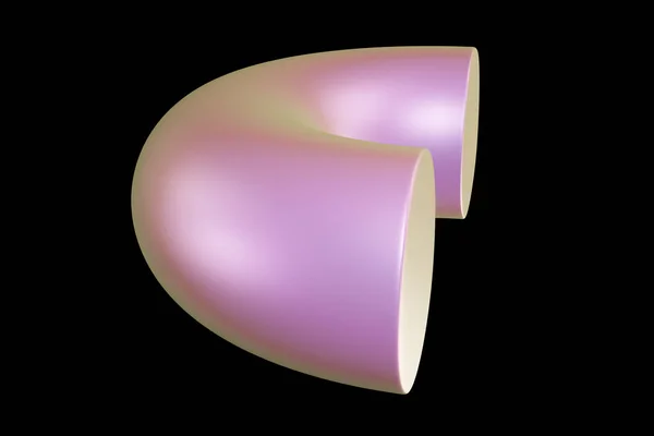 ホログラフィック3D形状 真珠の色の半分のトーラス 幾何学的形状 幾何学的原始 3Dレンダリング — ストック写真