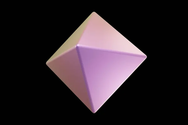 Forma Olografica Ottaedro Color Perla Forma Geometrica Geometrico Primitivo Rendering — Foto Stock