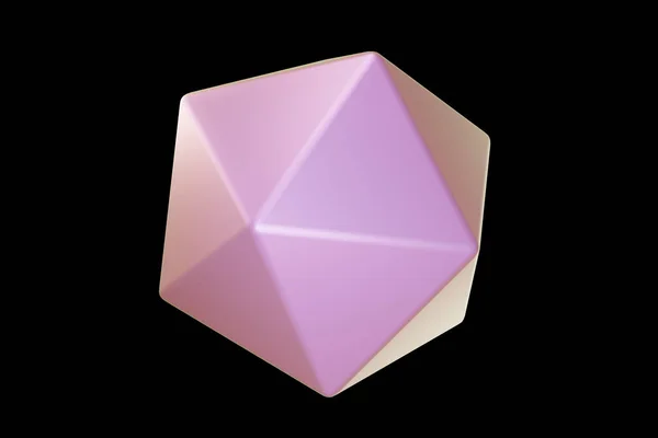Holographic Shape Pearl Colored Icosahedron Geometric Shape Geometric Primitive Rendering — Stock Photo, Image