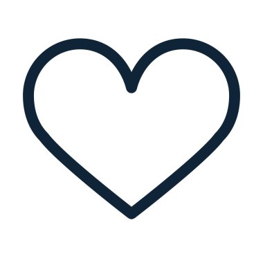 Favori taslak simgesi. E-ticaret sembolü gibi. Kalp ikonu. Kalp şeklinde. Vektör çizimi. 48 piksel mükemmel.