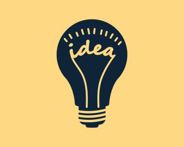 Ampuller. Ampul ya da lamba içinde parlayan bir fikir. Lambanın etrafına ışınlar. Rüya konsepti. Ampul sembolü. Vektör illüstrasyonu