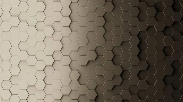 Dark blue hexagon background. Realistic abstract honeycomb background. 3d rendering. Geometric texture. Modern technology backdrop. Hexagon pattern. Side light.