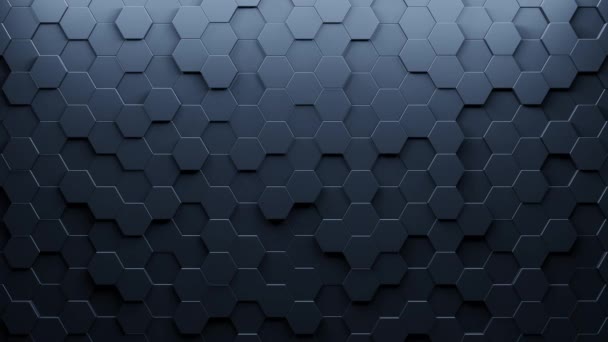 Donkerblauwe Zeshoekige Achtergrond Abstract Geometrische Achtergrond Loop Animatie Moderne Geometrische — Stockvideo