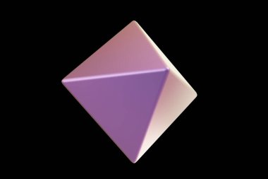 Holografik 3D şekil. İnci renkli sekizgen. Geometrik şekil. Geometrik ilkel. 3d oluşturma.