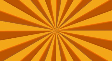 Merkezinde ışın ya da çizgiler olan geçmişe dönük bir arkaplan. Güneş patlaması ya da güneş patlaması. Yıldız patlaması soyut arkaplan. Kırmızı, turuncu renk. Vektör illüstrasyonu