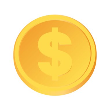 Altın sikke. Altın para. Kumar oyunlarına, piyangoya, bankaya ya da finansal resimlere başvurulabilir. Video oyunu ödülleri, kurdeleler için kullanılabilir. Vektör illüstrasyonu.