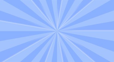 Merkezinde ışın ya da çizgiler olan geçmişe dönük bir arkaplan. Güneş patlaması ya da güneş patlaması. Yıldız patlaması soyut arkaplan. Mavi renk. Vektör illüstrasyonu