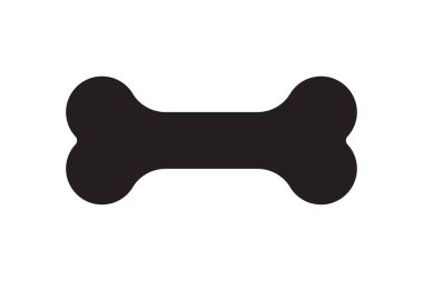 Bone for pet dog. Bone silhouette icon. Canine food symbol. Vector illustration