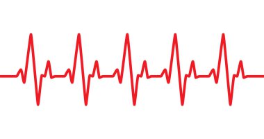 Heart rhythm symbol on isolated background. Heartbeat sign. Cardiogram, echo cardiogram. Vector illustration