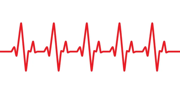 Символ Сердечного Ритма Изолированном Фоне Знак Сердцебиения Кардиограмма Эхокардиограмма Векторная — стоковый вектор
