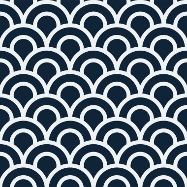 Japanese wave pattern. Fish scale pattern. Abstract wave pattern. Vector illustration