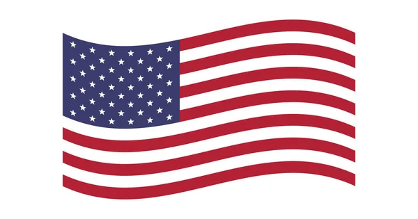 Bandiera Nazionale Americana Bandiera Americana Strisce Rosse Simbolo Colorato Usa — Vettoriale Stock