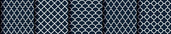 Vierfoil Geometrische Nahtlose Muster Gesetzt Klassisches Nahtloses Stoffmuster Vektorillustration — Stockvektor