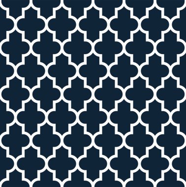 Quatrefoil geometric seamless pattern. Classic fabric seamless pattern. Vector illustration.