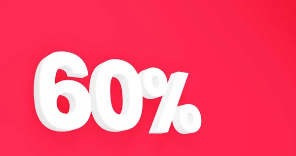 Prozent Rabatt Weiße Zahlen Auf Rotem Isolierten Hintergrund Darstellung — Stockfoto