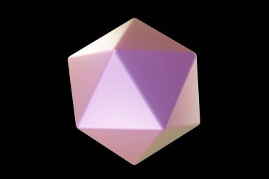 Holografik 3D şekil. İnci renkli çokgen küre. Geometrik şekil. Geometrik ilkel. 3d oluşturma.